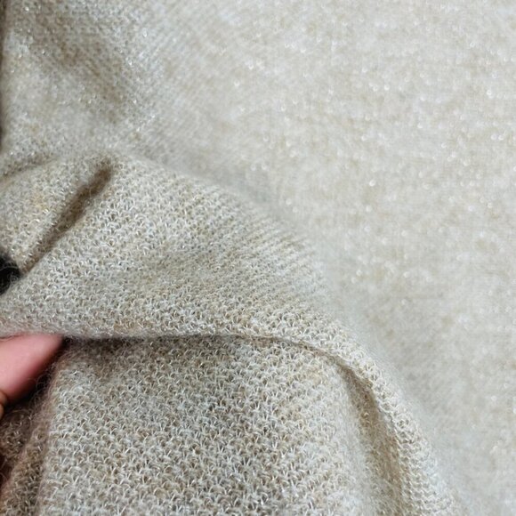 D.Exterior Almond Wool & Alpaca Fringe Luxury Sweater w/ Fringe Sz. Small - Picture 9 of 12